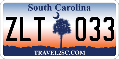 SC license plate ZLT033