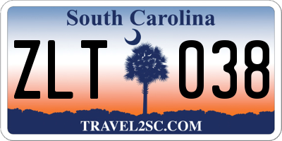 SC license plate ZLT038