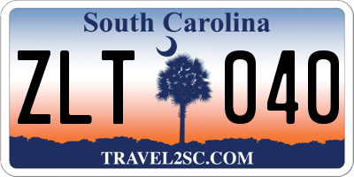 SC license plate ZLT040