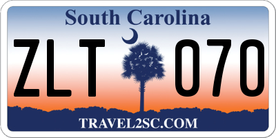 SC license plate ZLT070