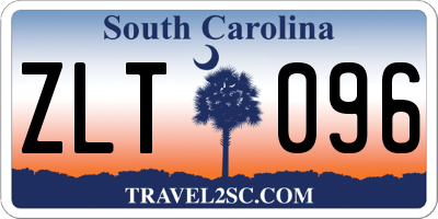 SC license plate ZLT096