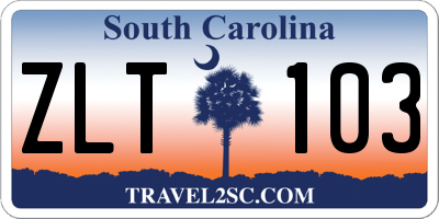 SC license plate ZLT103