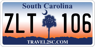 SC license plate ZLT106