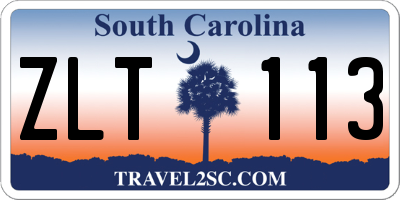 SC license plate ZLT113