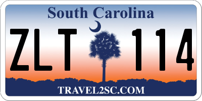 SC license plate ZLT114
