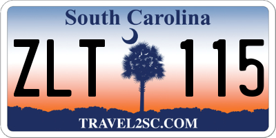 SC license plate ZLT115