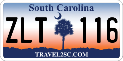 SC license plate ZLT116