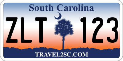 SC license plate ZLT123