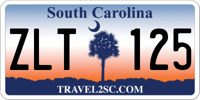 SC license plate ZLT125