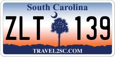SC license plate ZLT139