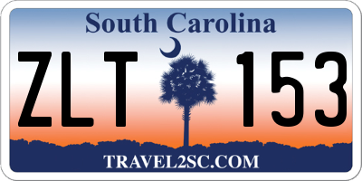SC license plate ZLT153
