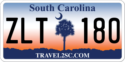 SC license plate ZLT180