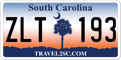 SC license plate ZLT193
