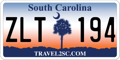 SC license plate ZLT194