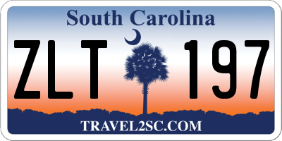 SC license plate ZLT197