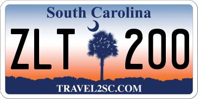 SC license plate ZLT200