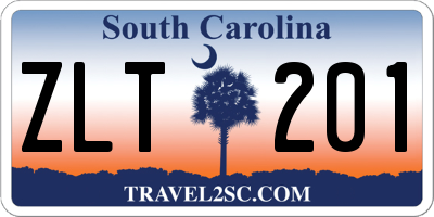 SC license plate ZLT201