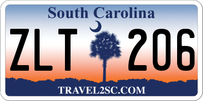 SC license plate ZLT206