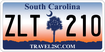 SC license plate ZLT210