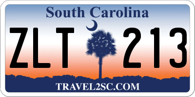 SC license plate ZLT213