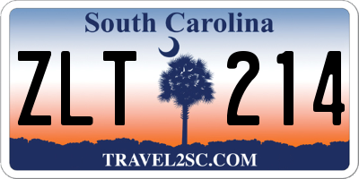 SC license plate ZLT214