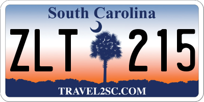 SC license plate ZLT215