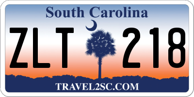 SC license plate ZLT218