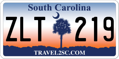 SC license plate ZLT219