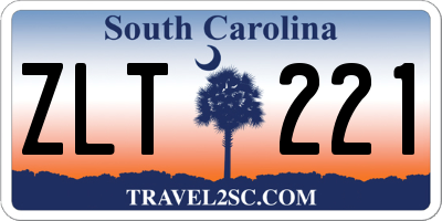 SC license plate ZLT221