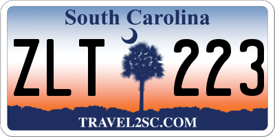 SC license plate ZLT223