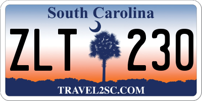 SC license plate ZLT230