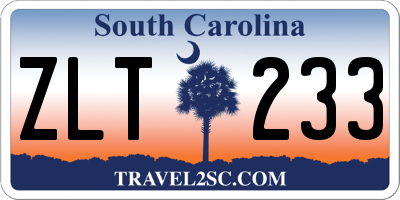 SC license plate ZLT233