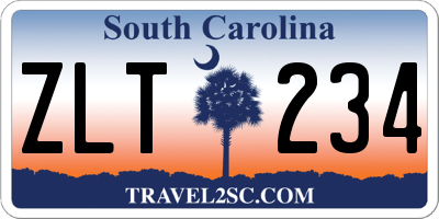 SC license plate ZLT234