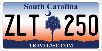 SC license plate ZLT250