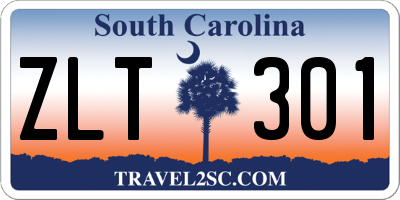 SC license plate ZLT301