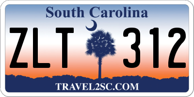SC license plate ZLT312