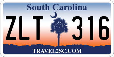 SC license plate ZLT316