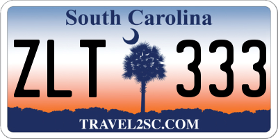 SC license plate ZLT333