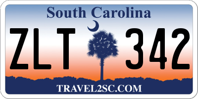 SC license plate ZLT342