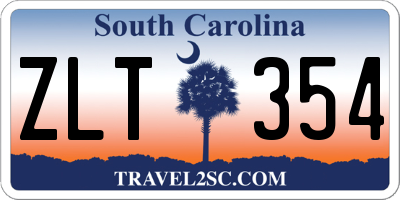 SC license plate ZLT354