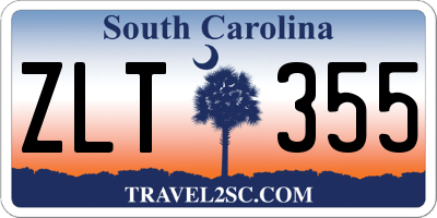 SC license plate ZLT355