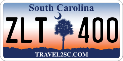 SC license plate ZLT400