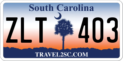 SC license plate ZLT403
