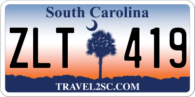 SC license plate ZLT419