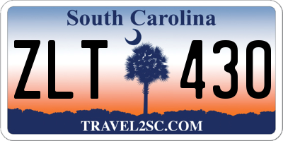 SC license plate ZLT430