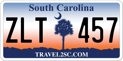 SC license plate ZLT457