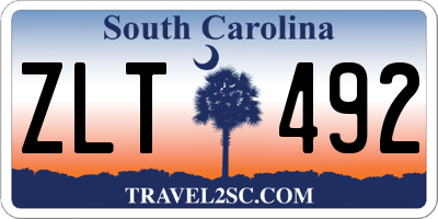 SC license plate ZLT492