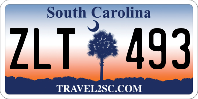 SC license plate ZLT493