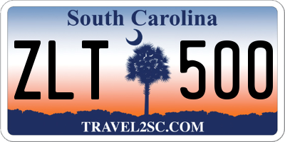 SC license plate ZLT500