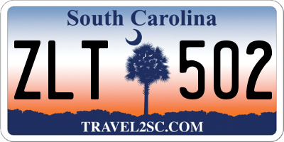 SC license plate ZLT502